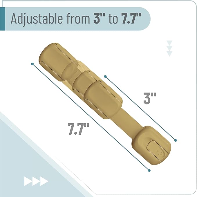Bate- Child Safety Strap Locks, 6 Pack, Golden Beige, Baby Locks for Cabinets, Drawers, Kitchen, Toilet, Furniture, Fridge, Multi-Purpose, Easy Install with Quick 3M Adhesive for Childproofing