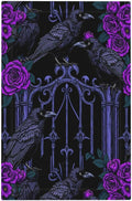 Light Switch Cover Plate Gothic Style Crow Purple Flowers 1 Gang No Device Blank Electrical Wall Plates Faceplate Decorative Switch Plate for Bedroom living Room Decor