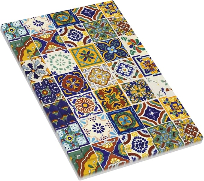 Decorative Kitchen 1-Gang No Device Blank Wallplate Yellow Mexican Moroccan Tile, Electrical Talavera Vintage Mexico Mosaic Style Unused Blank Device Receptacle Outlet Covers Light Switch Cover