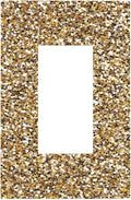 Decorative Outlet Covers Gold Glitter Sequins 1 Gang Single Rocker Light Switch Cover Plate GFCI Wall Plates Electrical Switch Plate Cover for Bedroom Cabin Decor