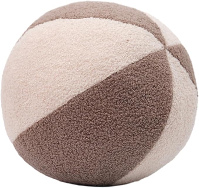 12 Inch Round Hugging Pillow Plush Toy Soft Plushies Throw Pillows Kids' First Plush Toys for Home Decor Or Gift for Kids and Lovers (Cream&Coffee)
