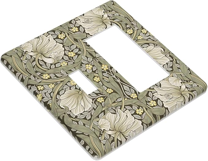 William Morris Pimpernel Flowers Plant Floral Outlet Covers 1 Toggle 1 Rocker Combination Decorative Wall Plate Electrical Switch Plates Light Switch Cover Plate for Farmhouse Living Room Decor