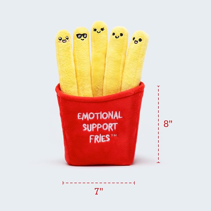 WHAT DO YOU MEME? Emotional Support Fries by Relatable, Cuddly Stuffed Animals and Plushies Set, Small Gifts for Mom, Includes 5 Plushi Toys with Carrying Basket, for Mom
