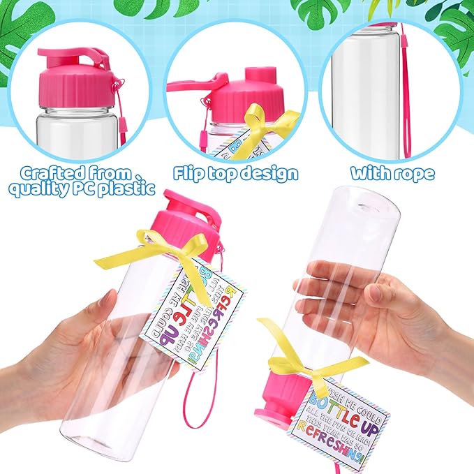 Yungyan 24 Sets End of Year Gifts for Students 17 oz Water Bottles Bulk Portable Sports Water Bottle Summer Graduation Student Gift from Teachers for Kids School Classroom Prize Goodie Bag (Flip Cap)