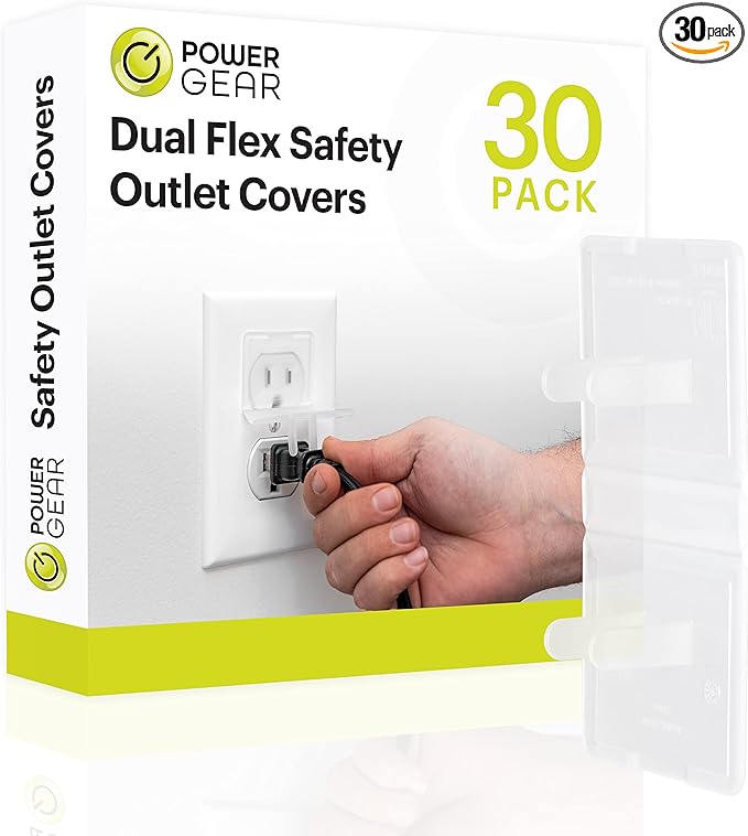 Power Gear Flexible Outlet Covers Baby Proofing Child Proof Plug Covers for Electrical Outlets Easy Install Outlet Plug Covers UL Listed Shock Prevention Clear 74749 30 Count
