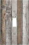 Natural Grey Wood Vintage Faux Wood Grain Decorative Light Switch Cover 1 Gang Single Toggle Device Electrical Faceplate Switchplates Decorator Outlet Wall Plate for Farmhouse Home Decor