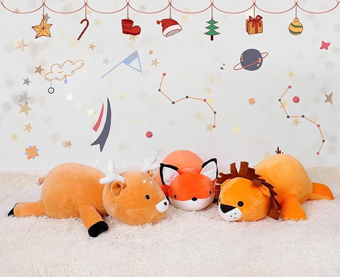 22in 4.2lbs Weighted Stuffed Animals, Fox Stuffed Animal Weighted Plush,Comfortable Plushies Gift for Kids and Adults