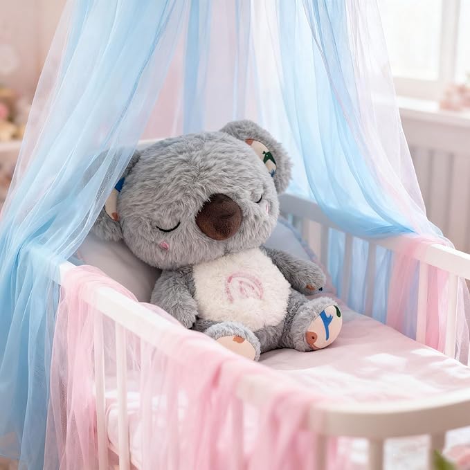 Soothing Breathing Stuffed Animal for Anxiety Adults and Kids, Portable Plush Baby Toy Anxiety Relief Koala, Breathing Animals Anxiety Bear, Easter Basket Stuffers for Teens Toddler