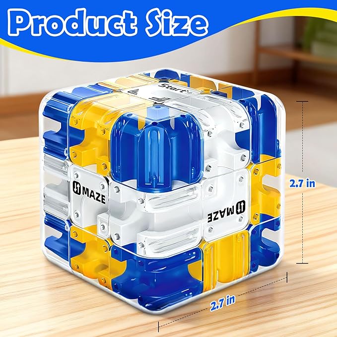 3D Maze Cube Puzzle – Brain Teaser Game for Kids & Adults, Educational Sensory Fidget Toy for Teens, Birthday Gift