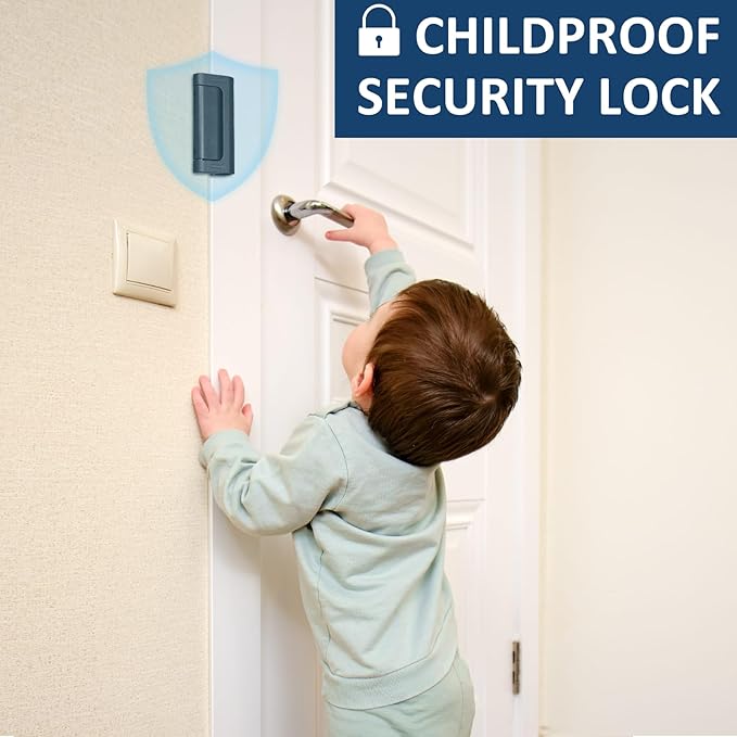 6 Pieces Home Security Door Reinforcement Lock, Door Locks for Kids Safety Front Door, Child Proof Door Lock Latch from Inside, Withstand 800lbs of Force Prevent Unauthorized Entry, Black