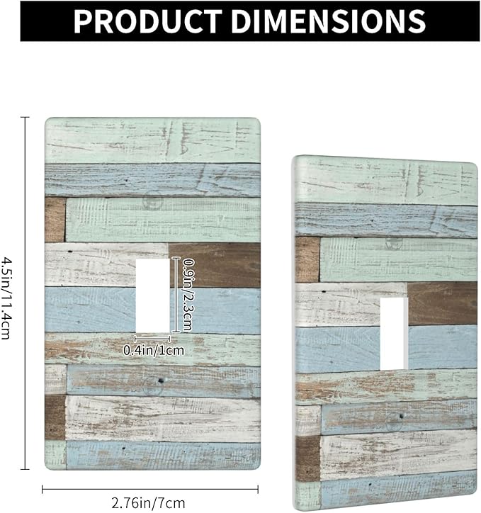 Wood Faux Printed Farmhouse Vintage Light Switch Cover Plates Decorative Single Toggle Wall Plate, 1 Gang Lightswitch Cover