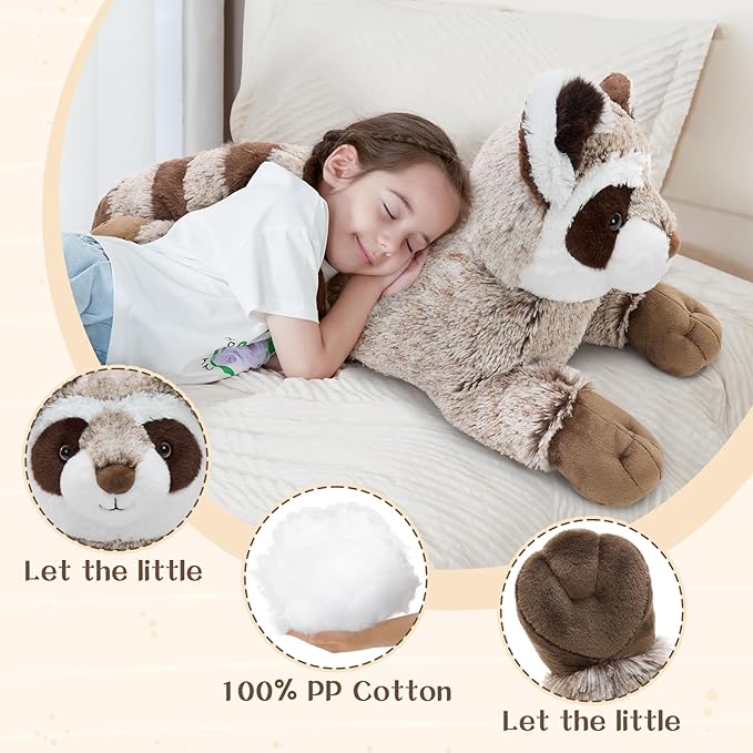 BENINY 30" Giant Raccoon Stuffed Animal Plush - Oversized Raccoon Plushies - Fluffy Big Stuffed Racoon Toy Birthday Gifts for Kids - Sweet Companion