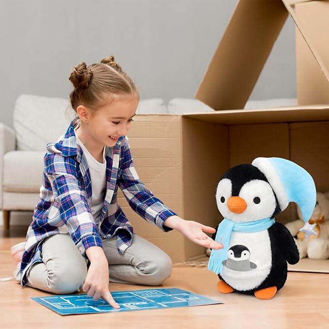Cuddly Penguin Plush - Soft, Cute Baby Penguin Pillow, 10.5 Inchs Birthday Gifts for Kids Boys Girls