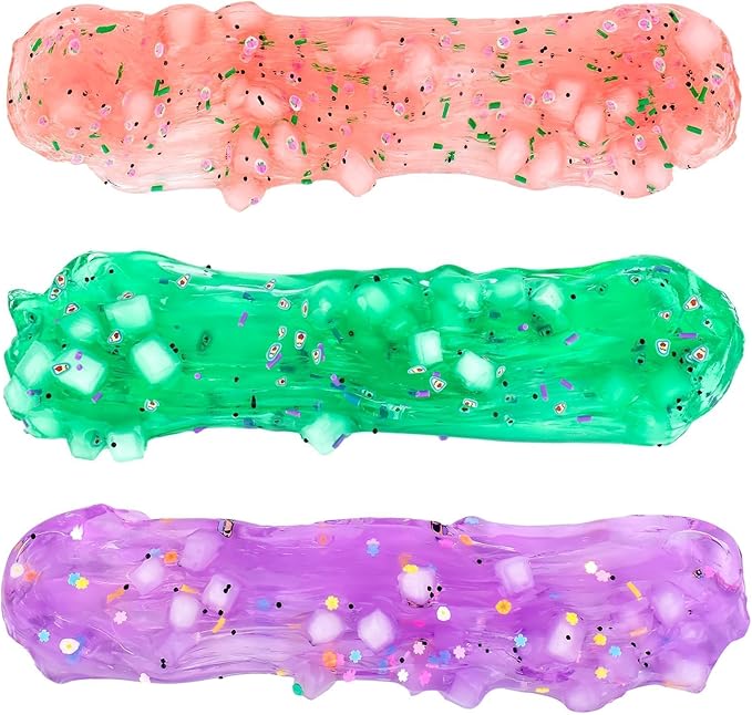 12 Pack Slime kit with 8 Clear Slime & 4 Butter Slime, Jelly Cube Crunchy Crystal Slime for Birthday Party Favor, Super Soft Non-Sticky Sensory Toys for Girls and Boys 4-10 Advent Calendar