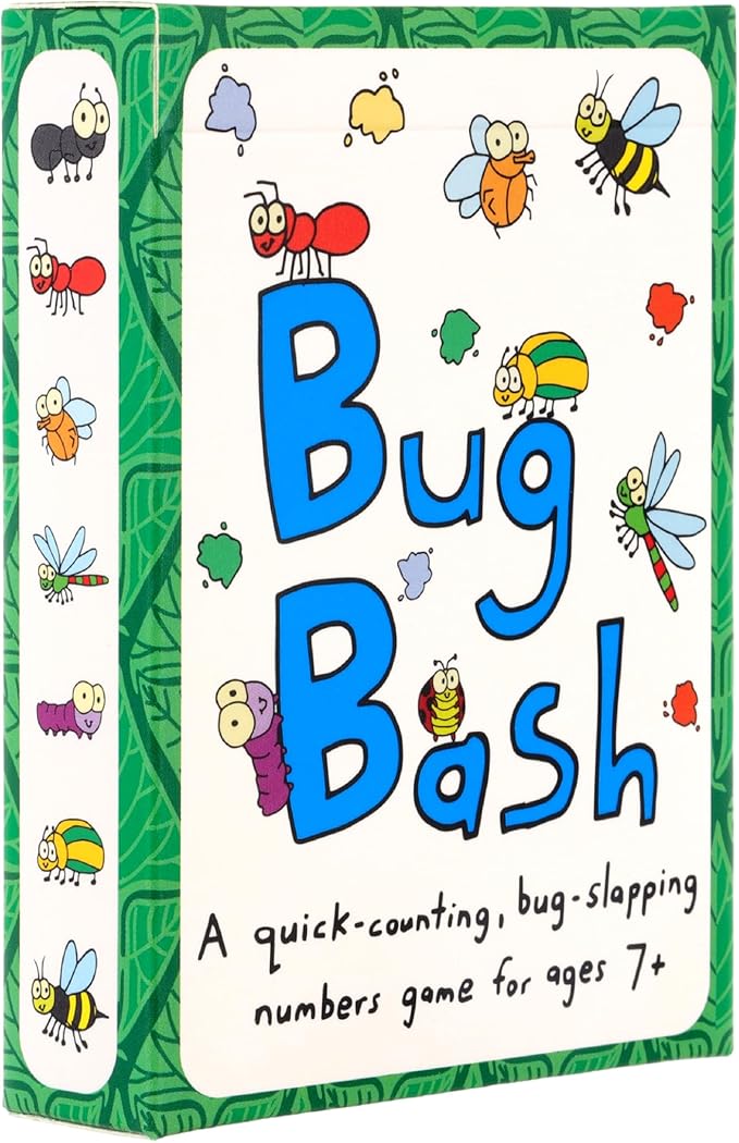 Niche Nation Games Bug Bash Card Game- Award-Winning Kids Brain Game for Ages 7-12 - Quick-Counting Bug-Slapping Game Fast, Fun, and Frenetic - Smart Card Game for Kids 7-12 and 2-4 Players