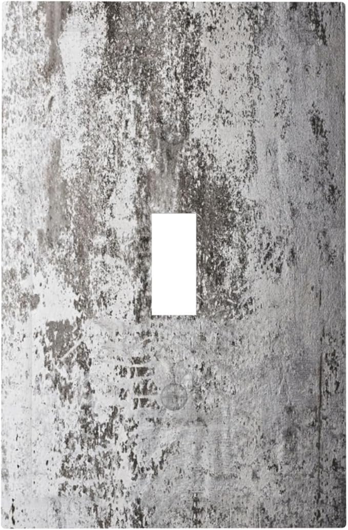 Light Switch Cover Plate Gray White Speckled Weathered Concrete Wall 1 Gang Wall Plate Cover Single Toggle Outlet Covers Decorative Switch Plate Covers Electrical Faceplate for Bedroom Home