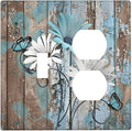 Wallplates Rustic Flower Teal Turquoise Daisy Butterfly 1 Toggle 1 Duplex Switch Plate Electrical Gfci Faceplate Decorative Light Switch Covers For Farmhouse Cabin Decor