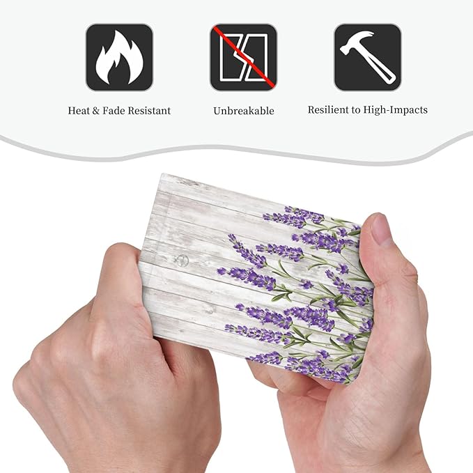 Purple Lavender Rustic Wooden Flowers Floral Plant Light Switch Cover Plate 1 Gang No Device Blank Electrical Wall Plates Faceplate Decorative Switch Plate Covers for Farmhouse Living Room Decor