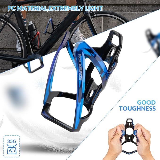ROCKBROS Bike Water Bottle Holder Ultra-Light Bicycle Bottle Cages with Screws Tool, Universal Bike Cup Holder Rack for Road MTB Bikes…