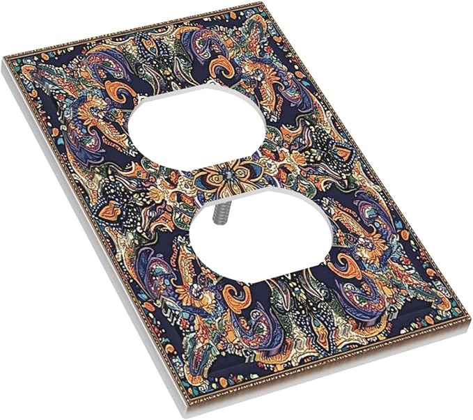 Outlet Covers Mandala Petals Retro Flowers 1 Gang Duplex Light Switch Cover Decorative Switch Plates Electrical Receptacle Faceplate Wall Plate For Bed Room Home Decor