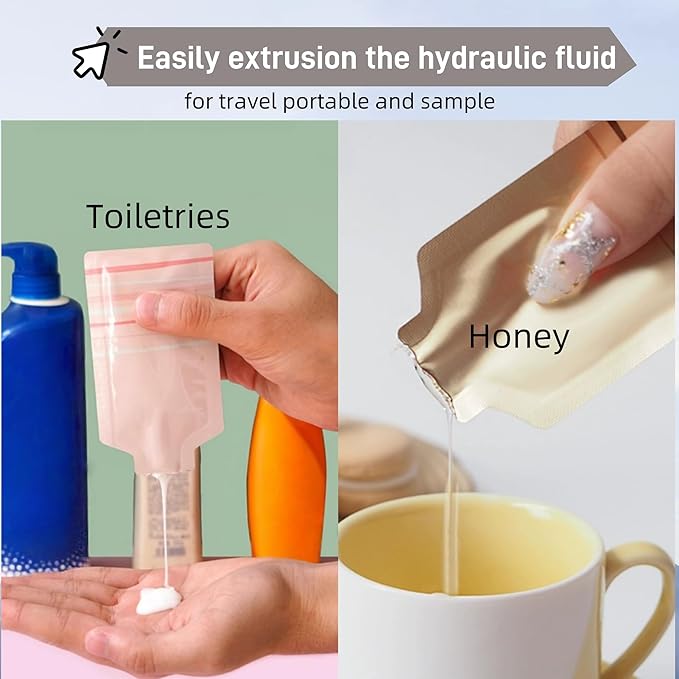 100 Pack 2.36x4.7 inch Heat Seal Sample Mylar Packet for Portable Travel Toiletries Empty Disposable Liquid Shampoo Pouch Single Serving Coffee Powder Condiments Formula Food Storage (White)