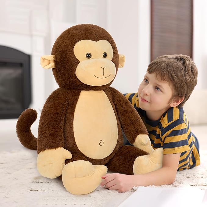 BENINY 30" Giant Plush Monkey - Super Soft & Huggable Stuffed Animal, Cuddly Toy & Pillow for Kids & Adults, for Bedtime & Playtime