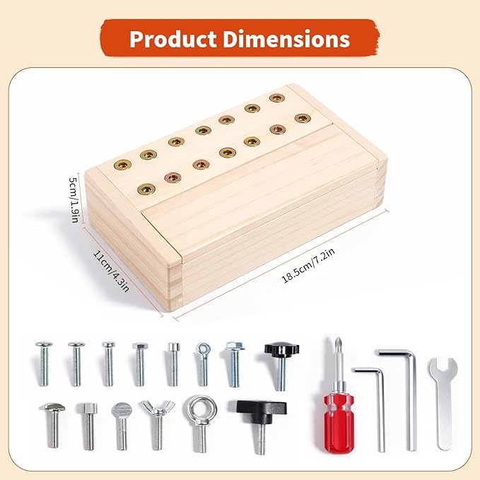 INIFEIDALA Kids Tool Set,Montessori Educational Toys for 3 4 5 Year Old,Montessori Screwdriver Board Set,Sensory Preschool Learning for Toddler Travel,Fine Motor Skills - STEM Toys