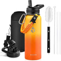 RAYMYLO Insulated Water Bottle 40 oz, Triple Wall Vacuum Stainless Steel (Cold for 36Hrs, Hot for 18Hrs), Leak Proof & Non-BPA, Modern Water Flask Jug with Paracord Handle & Straw Spout Lids