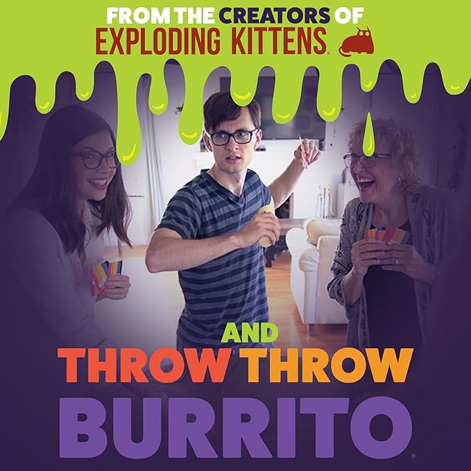 Exploding Kittens Zombie Burrito 3-6 Players - Ages 7+ - 15 Minutes to Play - Dodgeball Zombie Card Game - Party Game, Family Game Night, Kid and Adult Card Game