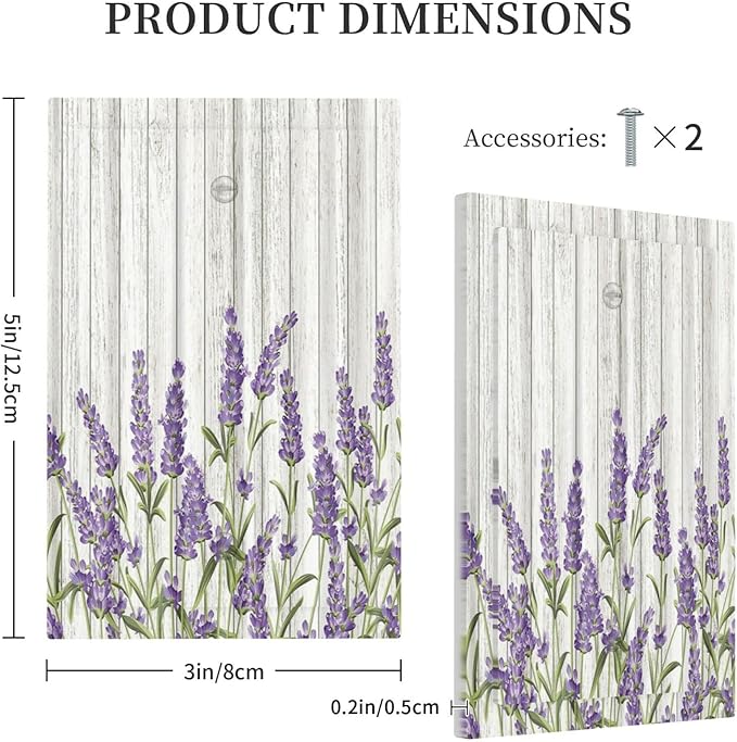 Rustic Wooden Plank Lavender No Device Blank Wall Plate 1 Gang Light Switch Cover Electrical Switchplate Faceplate Decorative Outlet Covers for Bedroom Bathroom Kitchen Decor