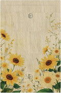 Decorative Blank Wall Plate with Vintage Botanical Sunflower Field Design Single Gang No Device Outlet Covers 1 Gang Light Switch Covers for Nature Yellow Blooms Wall Decor
