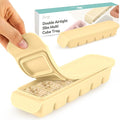 Silicone Ice Cube Freezer Tray with Lid, 100% Food-Grade Platinum Silicone,Leak Resistance & Dishwasher Safe for Baby Food Prep,Breast Milk,Purees - Korean Made (Beige 2-Pack 1 oz/6 Sections)