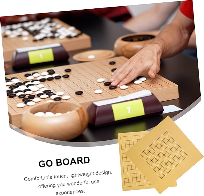 Toddmomy 2Pcs Double Sided Go Chessboard Wooden Travel Chess for Family Educational Game for Anytime Anywhere Play