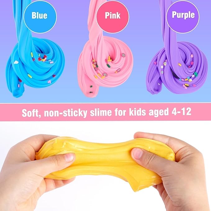 38 Pack Butter Slime Kit, Mini Slime Party Favors for Girls Boys, Soft and Non-Sticky, Goodie Bags Stuffers, Classroom Bulk Slimes, Stocking Fillers & Kids, Colorful Stress Relief Toys 4-12
