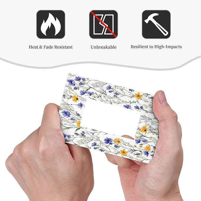 Decorative Outlet Covers Floral Colorful Green Leaf Wildflower 1 Gang Single Rocker Light Switch Cover Plate Wall Plates Gfci Faceplate For Bed Room Living Room Decor