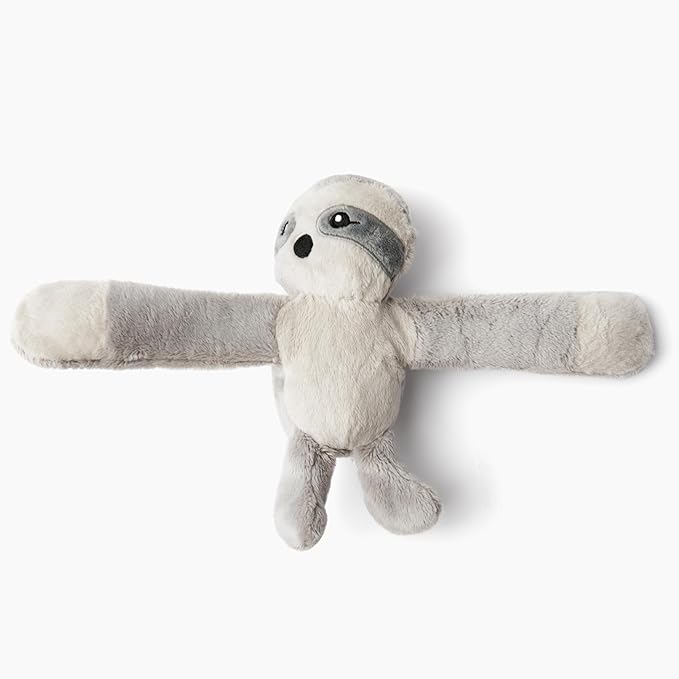 HUGIMALS Hug Babies Sam the Sloth Cute Mini Plush Stuffed Animal Bracelet for Kids | Soft & Cuddly Portable Comfort Adorable On-The-Go Companion for Travel School & Adventures Ages 2+