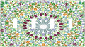 Mandala Flower Abstract Round Mosaic Floral Light Switch Covers Quad Toggle Electrical Faceplate 4 Gang Wall Plate Decorative Switch Plates for Bedroom Living Room Decor