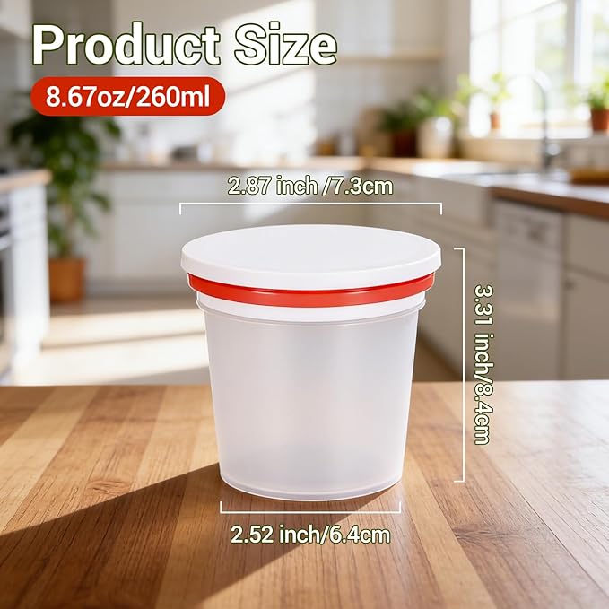 ASEVAT 16 Pack 8.67 oz Food Storage Containers with Twist Lids – Leakproof BPA-Free Soup Containers, Microwave/Dishwasher Safe Freezer Containers for Meal Prep, Leftovers & Takeout