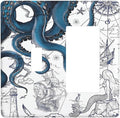 Nautical Vintage Map Octopus Mermaid Lighthouse Boat Outlet Covers 1 Toggle 1 Rocker Combination Decorative Wall Plate Electrical Switch Plates Light Switch Cover Plate for Bathroom Kids Room Decor
