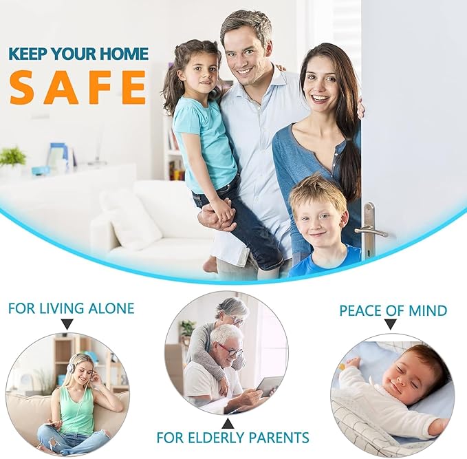 Home Security Door Locks for Front Door Child Safety Lock, Door Reinforcement Lock Kids Safety Door Latches for Top of Door Flip Extra Lock Withstand 800 Lbs, Night Guardian for Inward Swinging Doors