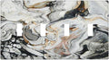 Black Gold Marble Texture Modern Abstract Print Light Switch Covers Quad Toggle Electrical Faceplate 4 Gang Wall Plate Decorative Switch Plates for Bathroom Kitchen Decor