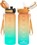 OLDLEY Kids Water Bottle for School, 17 oz (2 lids) BPA-Free Reusable Leak-proof Durable Tritan Plastic Water Bottles with Straw & Chug Lids, Anti-dust Spout Cover (Sunflower)