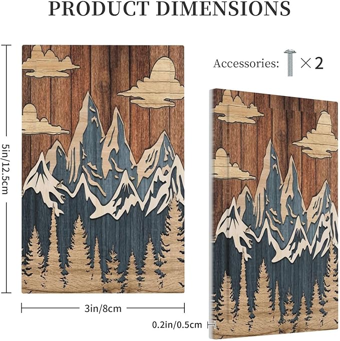 Blue Mountain Range Forest Nature Wilderness Wood Texture Light Switch Cover Plate 1 Gang No Device Blank Electrical Wall Plates Faceplate Decorative Switch Plate Covers for Farmhouse Home Decor