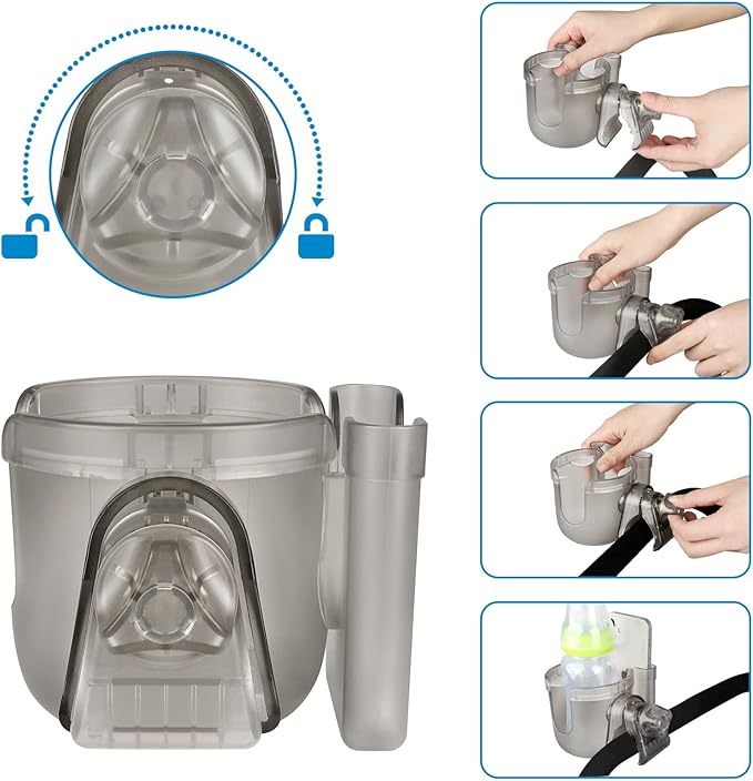 Accmor Stroller Cup Holder with Phone Holder, Bike Cup Holder, Universal Cup Holder for Uppababy Nuna Doona Strollers, 2-in-1 Cup Phone Holder for Stroller Bike Accessory