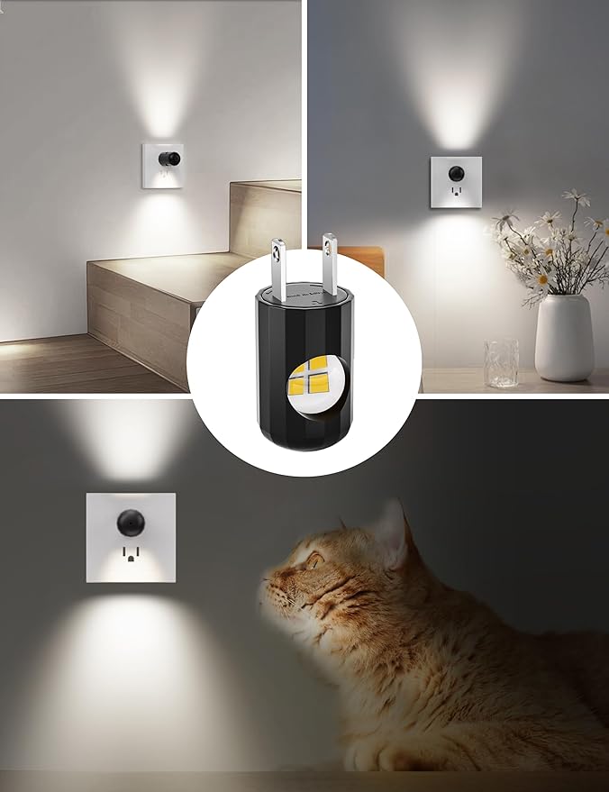TSEXES 6 Pack LED Night Lights with Dusk to Dawn Sensor,5000K Daylight,Plug in Wall Night Lights for Kids, Kitchen, Hallway, Bathroom, Bedroom,Non-Dimmable