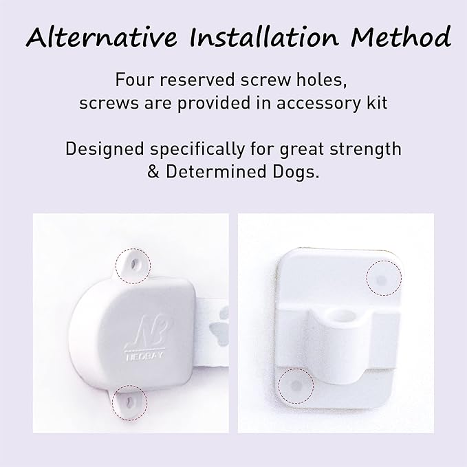 Neobay Magnetic Child Proof Door Lock & Adjustable Cat Door Latch, No Need for Interior Cat Door, Keeps Toddler Out of Litter Box, No-Drill Door Locks for Kids Safety, Easy Adult Access