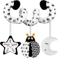 TSYAN Car Seat Toys for Babies 0-6 Months,Hanging Rattle Toys for Crib Mobile, Baby Spiral Hanging Stroller Black and White High Contrast Toys for Newborn 0 3 6 9 12 Months Baby Boys Girls (Bug)