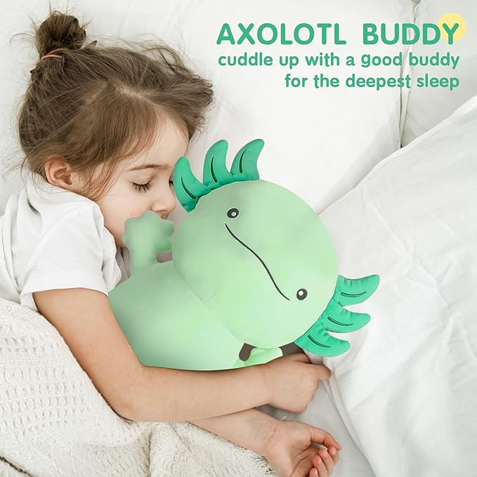 Dalmao 36" Giant Green Axolotl Stuffed Animal, Cute Soft Long Axolotl Plush Large Body Pillow Big Squishy Plushies Toy, Gift for Kids, Boys, Birthdays