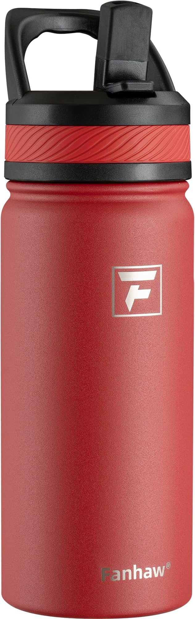 Fanhaw 18 Oz Kids Insulated Water Bottle with Straw Lid – Stainless Steel Double Wall Vacuum, Leak-Proof, BPA-Free Water Bottles for School Boys & Girls(Red)