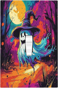 Decorative Light Switch Cover Ghost Colorful Forest Moon Dead Tree 1 Gang Single Toggle Device Electrical Faceplate Switchplates Decorator Outlet Wall Plate For Nursery Kids Room Decor